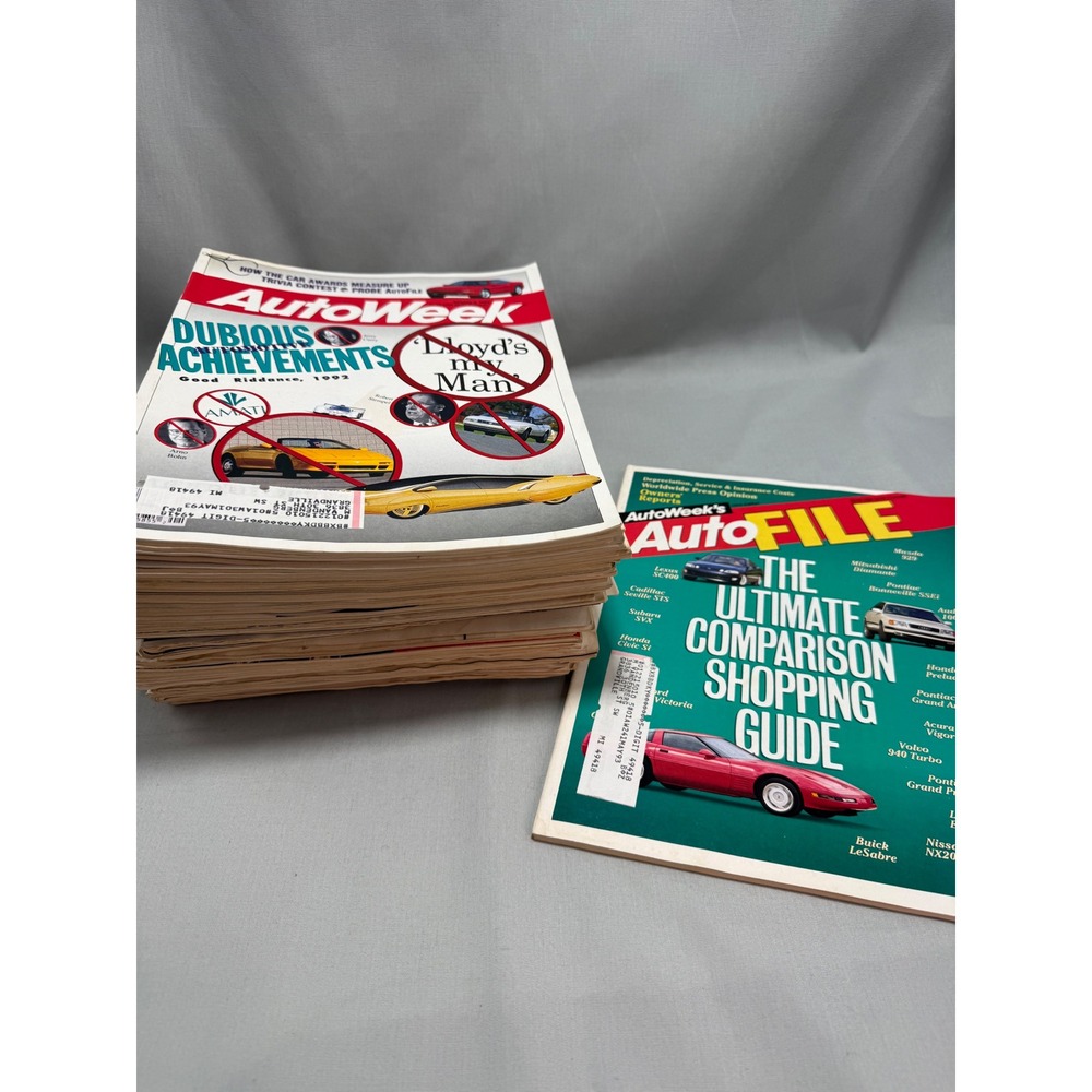 AutoWeek Magazine Lot 1993 Full Year 52 Issues Plus AutoFile Shopping Guide Cars